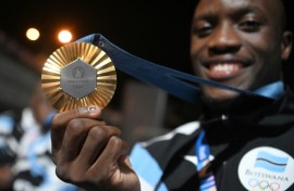 Botswana's Letsile Tebogo won the gold medal in the 200m athletics event at the Paris Olympic Games