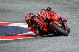 Francesco Bagnaia topped the times in Friday practice at the Austrian MotoGP 
