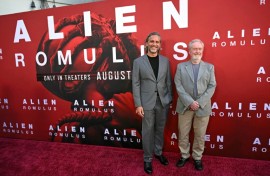 Uruguayan filmmaker Fede Alvarez (L) directed the latest film in the series, whose first film was made by British filmmaker Ridley Scott (R)
