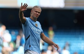 Erling Haaland scored a hat-trick in Manchester City's 4-1 win over Ipswich