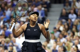Second-round exit: Japan's Naomi Osaka reacts during her US Open loss to Czech Karolina Muchova