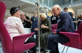 Charles returned to public duties with a tour of a cancer treatment centre