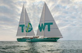 A 3D view of a prototype of the first cargo sailboat operated by TOWT