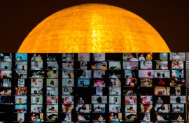 An online prayer at a temple in Thailand