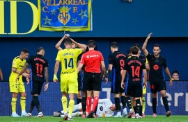 Barcelona's German goalkeeper Marc-Andre Ter Stegen was taken off hurt against Villarreal on Sunday in La Liga