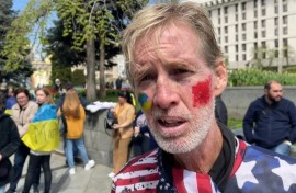 This screengrab taken from AFPTV on September 16, 2024 shows Ryan Wesley Routh speaking during an interview at a rally in support of Ukraine