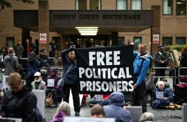 Supporters of the pair gathered outside court