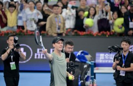 Jannik Sinner defied the controversy surrounding his doping case to reach Beijing last four on Monday