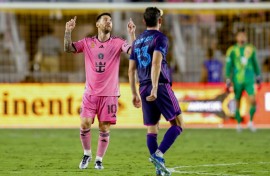 Lionel Messi (L) scored but Inter Miami were held to a 1-1 draw by Charlotte
