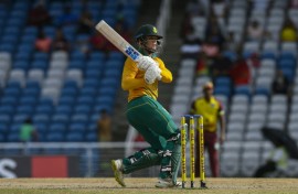 Top score: South Africa's Ryan Rickelton made 91