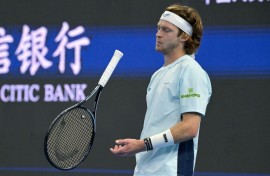 Russia's Andrey Rublev fell to 19-year-old Czech Jakub Mensik