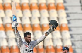 England reached 96-1 on the second day of the first Test after Pakistan built a mammoth first innings score of 556, helped by an aggressive century by Agha Salman in Multan