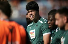 Pau's French lock Hugo Auradou (C) played his first match on Saturday since being accused of rape in Argentina