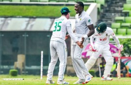 South Africa's Kagiso Rabada celebrates his 300th Test wicket