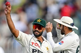 Pakistan's Sajid Khan celebrates after taking a five-wicket haul agaionst England in the third Test