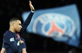 Kylian Mbappe in PSG colours