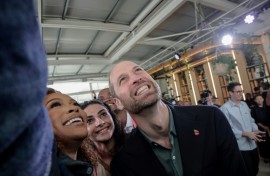The prince also met with young environmentalists