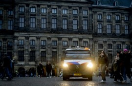Amsterdam police were guarding key sites including Jewish landmarks Saturday