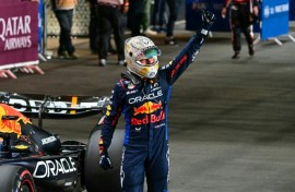 Red Bull Racing's Dutch driver Max Verstappen is on pole for Sunday's Qatar F1 GP