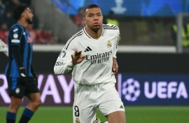 Real Madrid forward Kylian Mbappe opened the scoring in the Champions League at Atalanta before going off injured