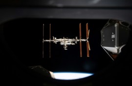 This handout image released by NASA on September 19, 2024 shows the International Space Station photographed from inside the SpaceX Crew Dragon Endeavour 