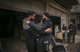 Sameer meets an old friend in his heavily-damaged neighbourhood