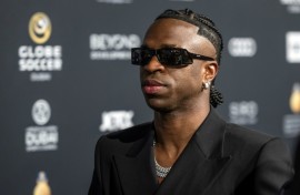 Vinicius was also present at the Globe Soccer Awards