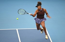 Naomi Osaka in action in Beijing in October last year