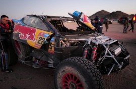 Worse for wear - Carlos Sainz's car was badly damaged in Sunday's crash 