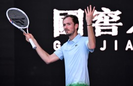 Russia's Daniil Medvedev took five sets to beat Thai wildcard Kasidit Samrej