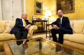 Prince William (R) met Trump on the sidelines of the Notre Dame reopening ceremony in Paris