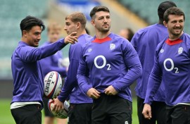 Ben Curry (centre) and Tom Curry (right) will both start for England against Ireland in their 2025 Six Nations opener