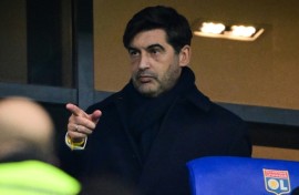 New Lyon coach Paulo Fonseca watched from the stands as Lyon booked their place in the last 16 of the Europa League on Thursday
