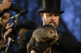 Groundhog Day is a major yearly event in Gobbler's Knob in Punxsutawney, Pennsylvania