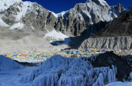 Everest Base Camp: Nepal is home to eight of the world's 14 peaks over 8,000 metres (26,246 feet) and welcomes thousands of climbers each year 