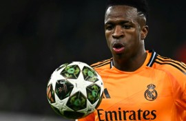 Real Madrid's Brazilian forward Vinicius Junior was named player of the match against Man City