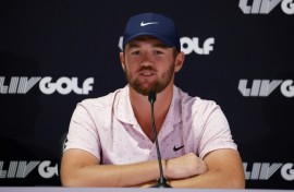 Sam Horsfield is the overnight leader at LIV Golf in Adelaide