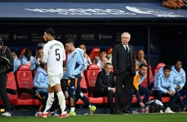 Jude Bellingham (L) scored against Man City in Europe but was then sent off against Osasuna in La Liga as Madrid dropped points