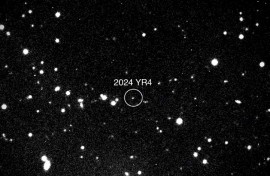 This handout picture provided by NASA shows asteroid 2024 YR4 as observed by the Magdalena Ridge 2.4m telescope at the New Mexico Institute of Technology on January 27, 2025