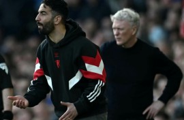 Ruben Amorim (left) believes Man Utd just have to "survive" a dreadful season