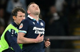 Agony: Scotland's fly-half Finn Russell missed three conversions