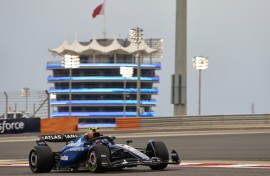 Williams' new driver Carlos Sainz clocking up the miles on the second day of testing in Bahrain