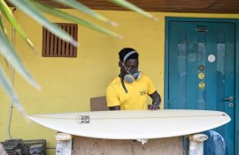 The West Factory workshop in Abidjan produces around 50 to 60 surfboards a year