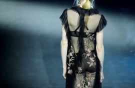 Embroidery, lace and sheer materials were again in vogue