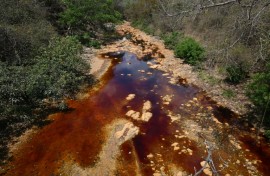 El Salvador's San Sebastian river has no fish -- a result of decades of gold mining nearby