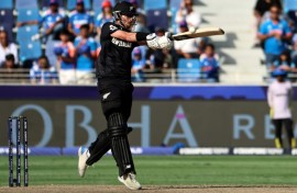 Mitchell Santner made eight late in New Zealand's innings before taking two wickets with his left-arm spin
