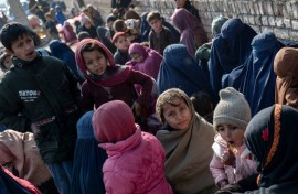 Thousands of Afghans in the process of being resettled in the United States are at risk of being sent home. This file photo shows Afghans deported from Pakistan in 2024
