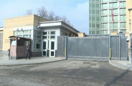 The outside of the US embassy in Moscow