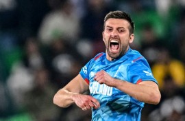 Injured again: England fast bowler Mark Wood is set to be out of action for four months following knee surgery