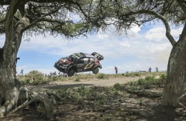 Elfyn Evans 'erred on the side of caution' as he stalked the lead on the second day of Safari Rally Kenya